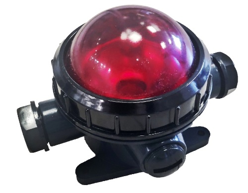 Светильник герметичный судовой CCD 3-2 красное стекло 24V 25W