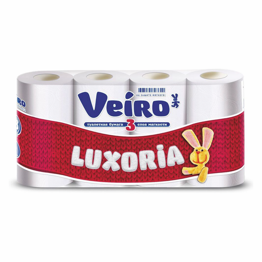 Бумага туалетная VEIRO Luxoria | 3 слоя | 8 рулонов