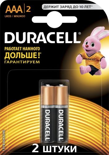 Элемент питания/батарейка Duracell Basic 2 шт AAA мизинчик