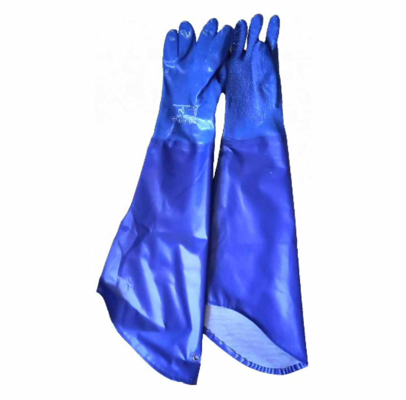 Перчатки ПВХ с нарукавниками с крошкой синие MARINE HOUSE 
