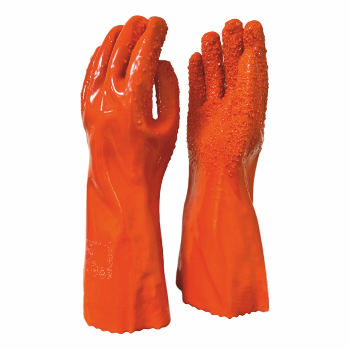 Перчатки ПВХ с крошкой оранжевые MARINE HOUSE