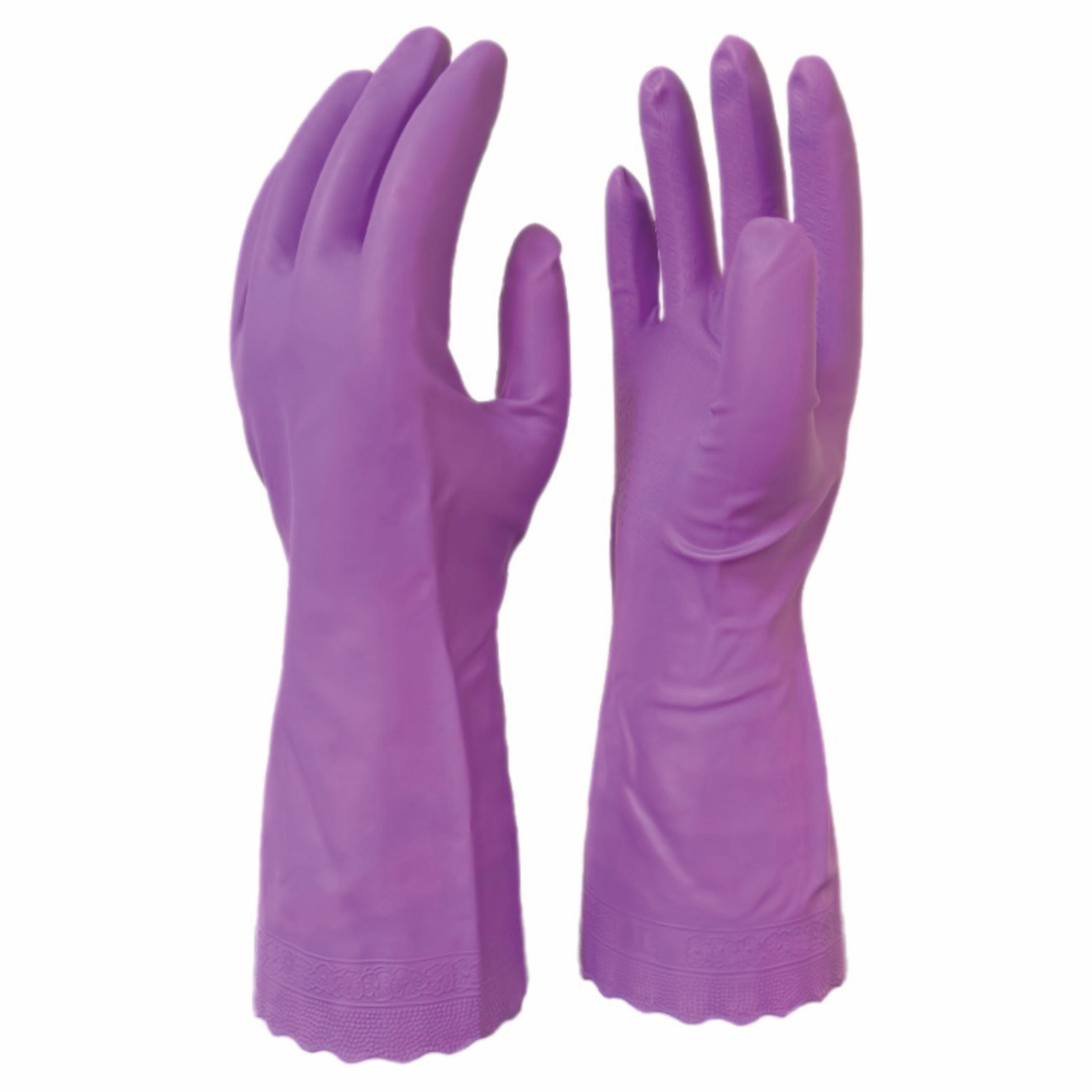 Перчатки ПВХ с подкладкой фиолетовые