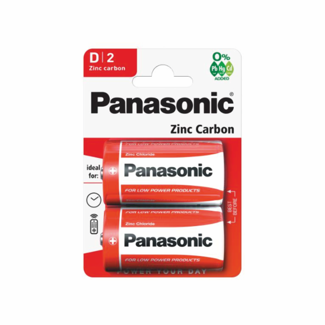 Батарейки PANASONIC R20RZ Zinc Carbon | D | 2 шт