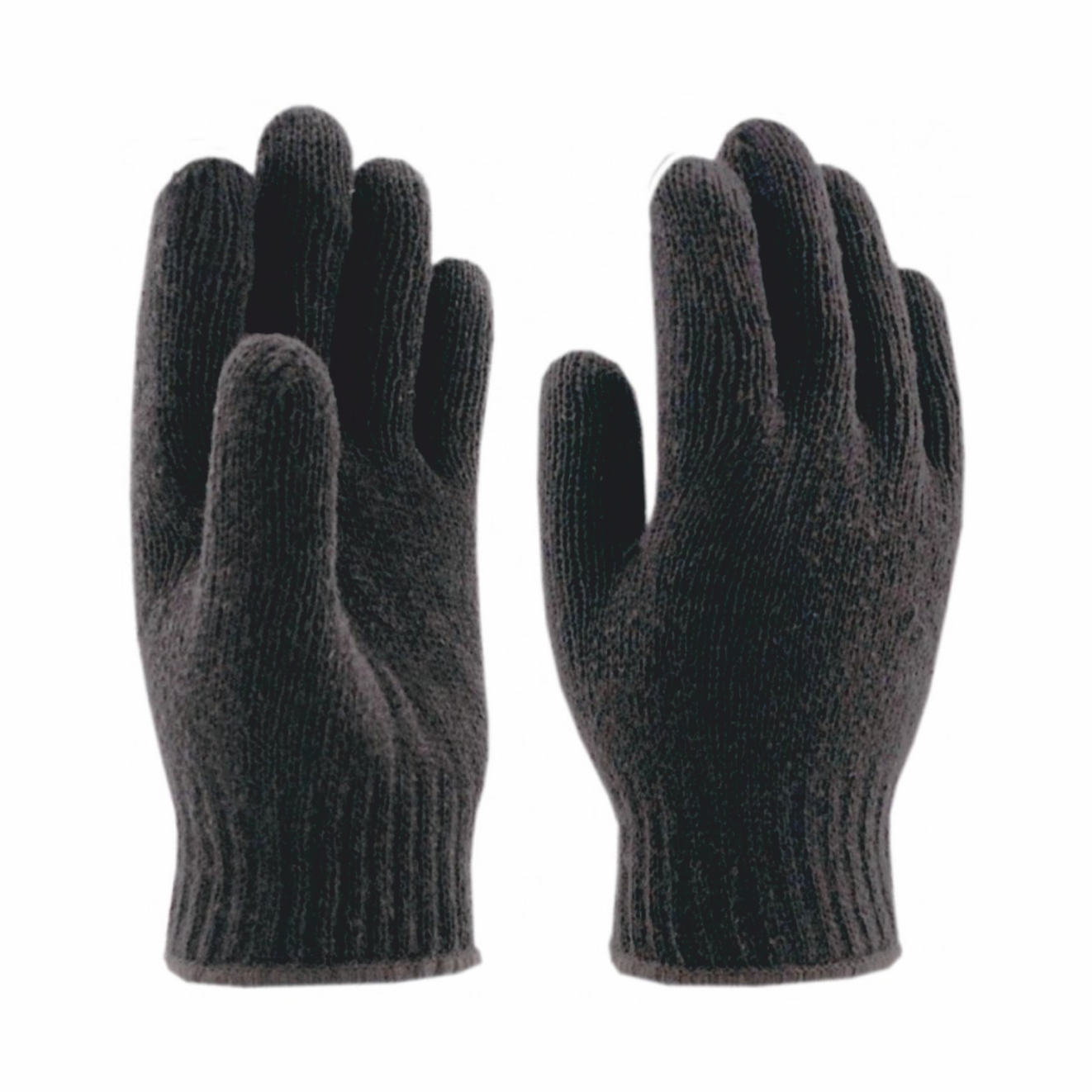 Перчатки х/б зимние двойные черные