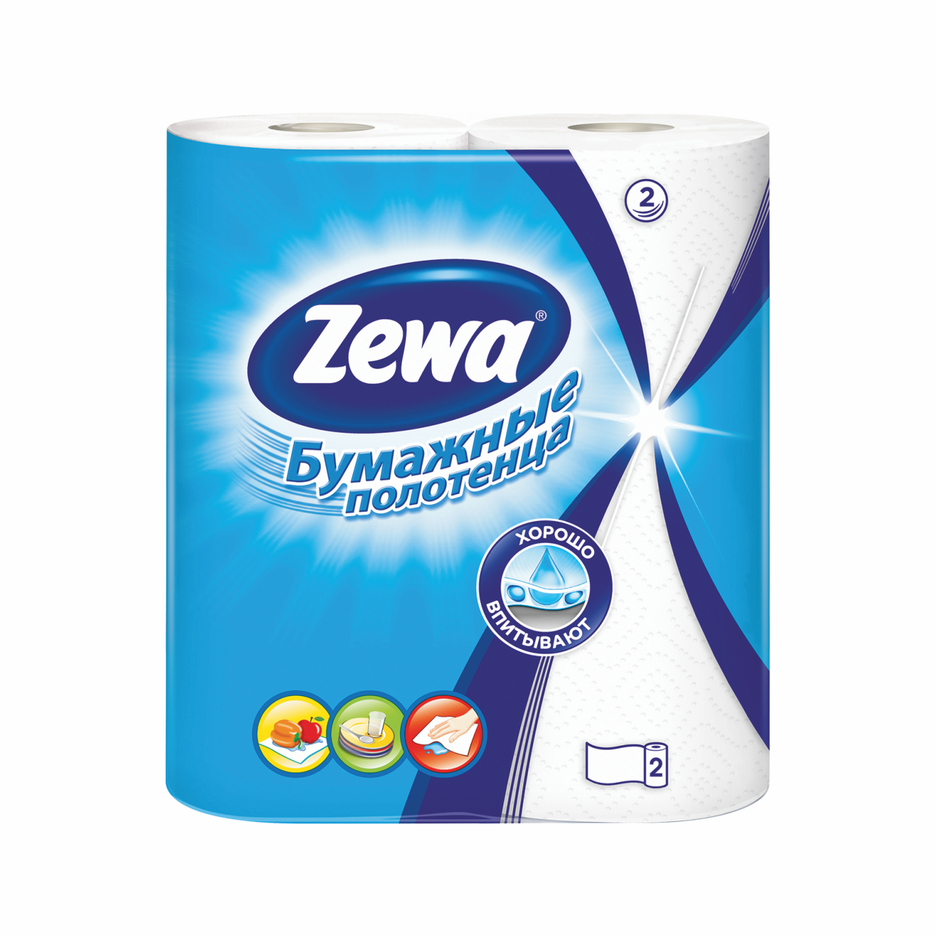 Полотенца бумажные ZEWA | 2 слоя | 2 рулона